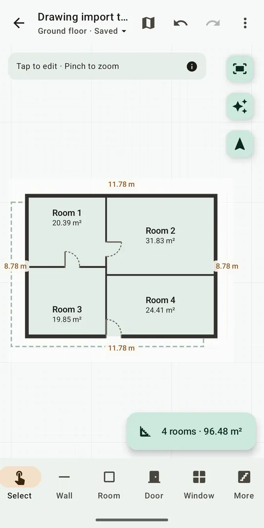 HomeWeave importing walls from a plan drawing